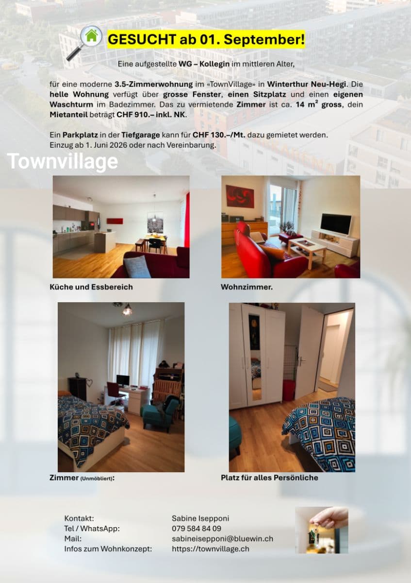 Chambre en colocation · Winterthur (Townvillage Neuhegi) — photo 1